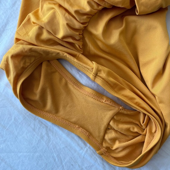 NWOT Jantzen Mustard Yellow Elegantly Draped One-Piece Swimsuit 8 - Picture 11 of 15